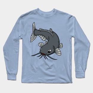 Cute catfish cartoon illustration Long Sleeve T-Shirt